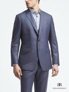 Banana Republic Mens Standard Monogram Bright Blue Wool Suit Jacket - Cascade Blue