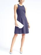 Banana Republic Womens Dandy Stripe Fit And Flare Dress - Navy Stripe