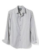 Banana Republic Mens Grant Fit Custom Wash Striped Shirt - Blue Dusk