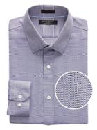 Banana Republic Mens Camden Standard-fit Non-iron Dot Shirt Riviera Blue Size S