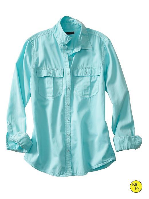 Banana Republic Factory Soft Wash Garment Dyed Shirt Size L - Aquarium
