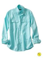 Banana Republic Factory Soft Wash Garment Dyed Shirt Size L - Aquarium