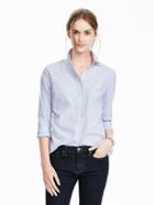 Banana Republic Womens Riley Fit Pleated Ruffle Shirt Size 0 - Blue Crystal