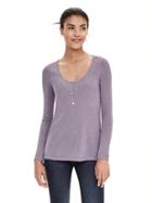 Banana Republic Womens Modal Scoop Neck Tee Size L - Lavender Heather