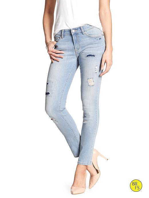 Banana Republic Factory Skinny Fit Patchwork Jean Size 25 - Light Denim