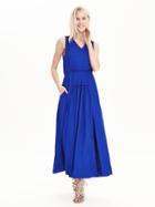 Banana Republic Womens Goddess Maxi Dress Size 0 - Neon Cobalt