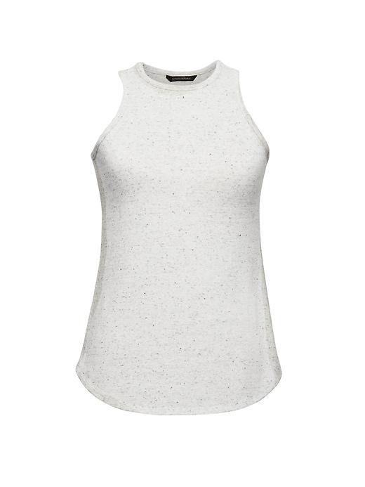 Banana Republic Womens Soft Jersey Racerback Tank Salt & Pepper Size S