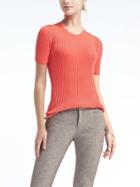 Banana Republic Merino Rib Tee - Bright Coral
