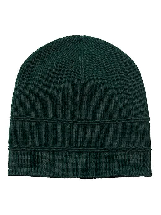 Banana Republic Mens Merino Wool Ottoman Stitch Beanie Deep Hunter Size One Size