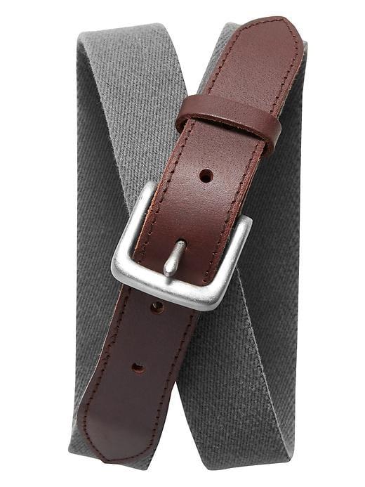 Banana Republic Mens Washed Canvas Belt Gray Size 40