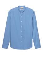 Banana Republic Mens Heritage Grant Slim-fit Cotton-stretch Banded-collar Shirt Ocean Surf Size Xl