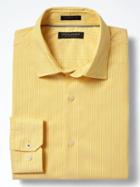 Banana Republic Mens Camden Fit Supima Cotton Micro Stripe Shirt - Kayak Yellow