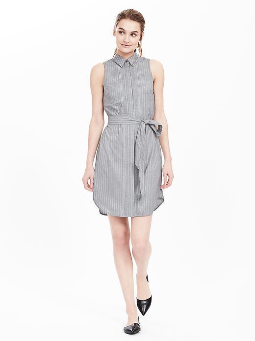 Banana Republic Womens Sleeveless Oxford Shirtdress Size 0 - Mini Stripe
