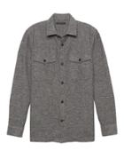 Banana Republic Mens Heritage New Slim-fit Flannel Plaid Shirt Jacket Dark Gray Size M