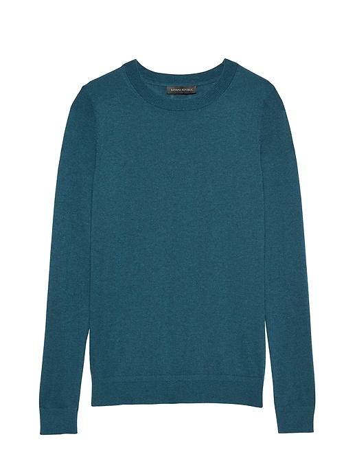 Banana Republic Womens Silk Cashmere Crew-neck Sweater Deep Teal Blue Size Xs