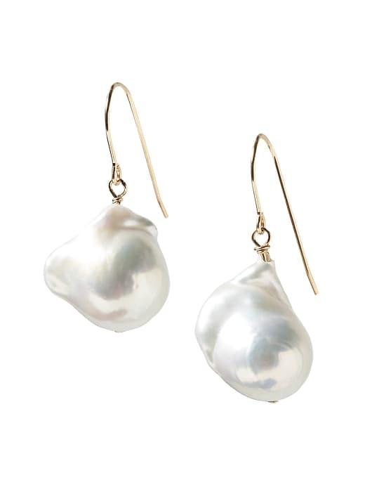 Banana Republic Womens In2 Design  ; Baroque Pearl Drop Earrings White Size One Size