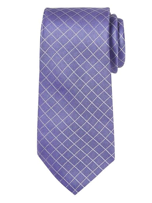 Banana Republic Mens Windowpane Nanotex Tie Lilac Size One Size