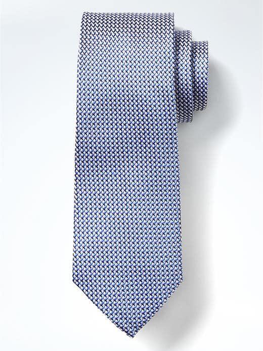 Banana Republic Mens Woven Silk Tie - Cascade Blue