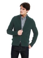 Banana Republic Mens Green Ribbed Sweater Jacket Size L Tall - Holly