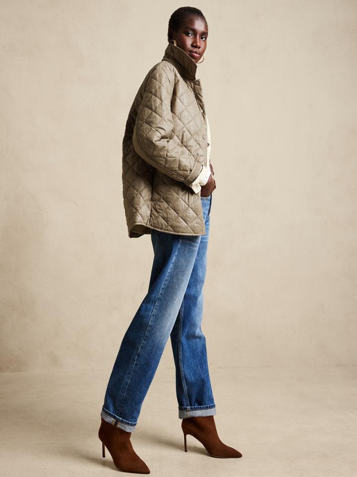 Petite Quilted Shirt Jacket