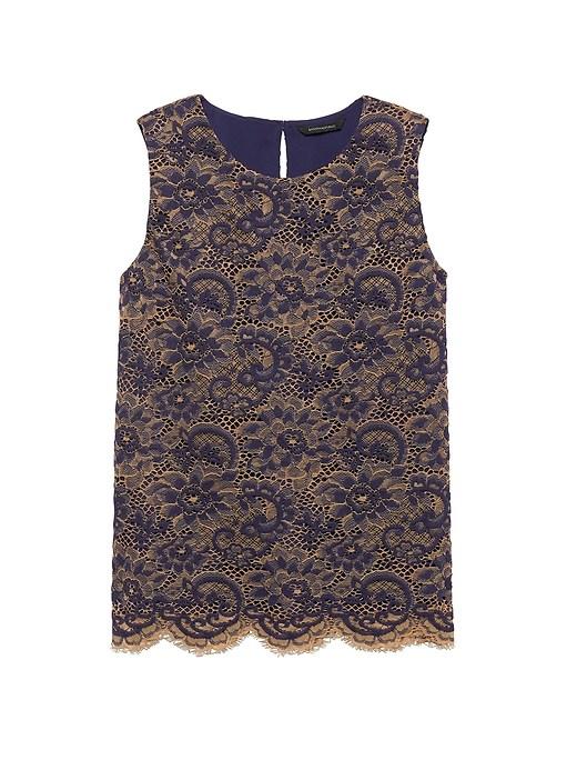 Banana Republic Womens Lace Shell Lake Lightning Size Xs