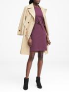 Banana Republic Womens Ponte Flutter-sleeve Dress Burgundy Size 8