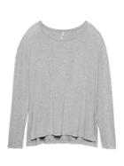 Banana Republic Womens Soft-stretch Long-sleeve Relaxed T-shirt Light Gray Size Xs
