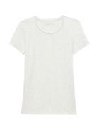 Banana Republic Womens Stretch Cotton-modal Fitted Crew-neck T-shirt Heather Light Gray Size L