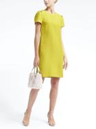 Banana Republic Womens Rouched Sleeve Shift Dress - Citron