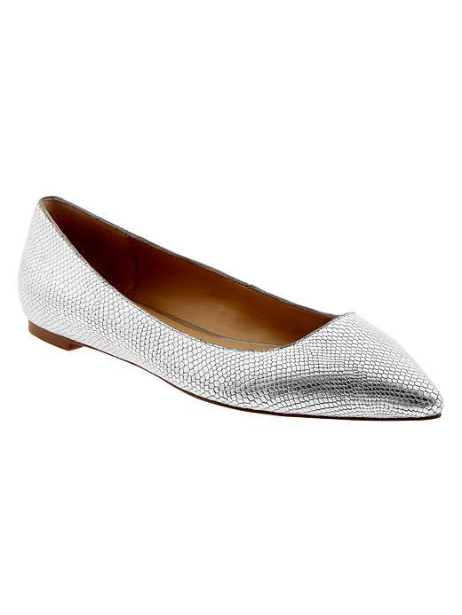 Banana Republic Angela Pointed Toe Flat Size 10 - Silver