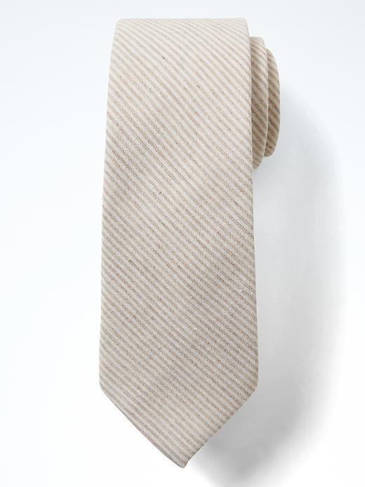 Banana Republic Mens Cotton Stripe Nanotex Tie - Khaki