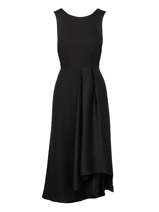 Banana Republic Womens Satin-trim Midi Dress Black Size 0