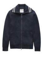 Banana Republic Mens Heritage Milano-stitch Cotton Full-zip Sweater Jacket Navy Size S