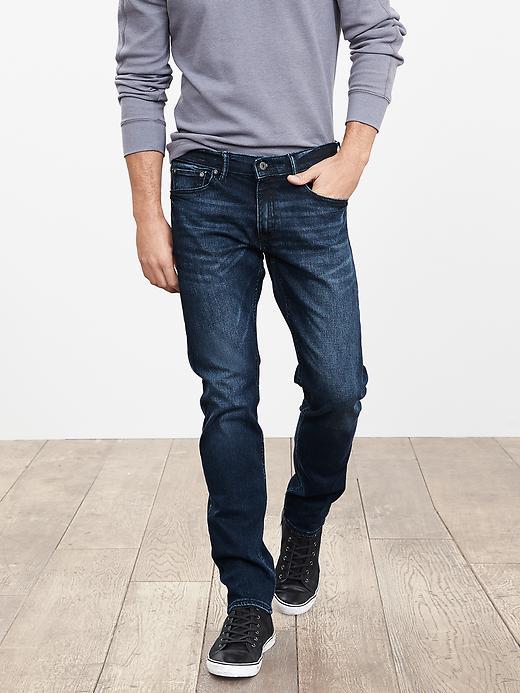 Banana Republic Mens Skinny Washed Medium Indigo Jean Size 34w 36l Tall - Washed Indigo