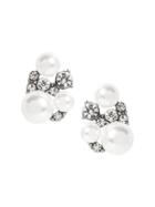 Banana Republic Womens Stone And Pearl Stud Earring Silver Size One Size