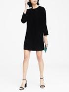 Banana Republic Womens Petite Velvet Shift Dress Black Size 0