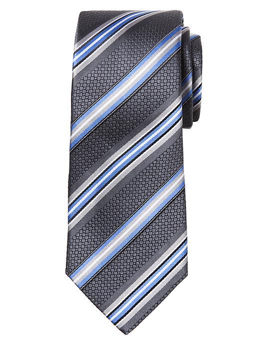 Banana Republic Mens Geo Stripe Tie - Smoking Gray