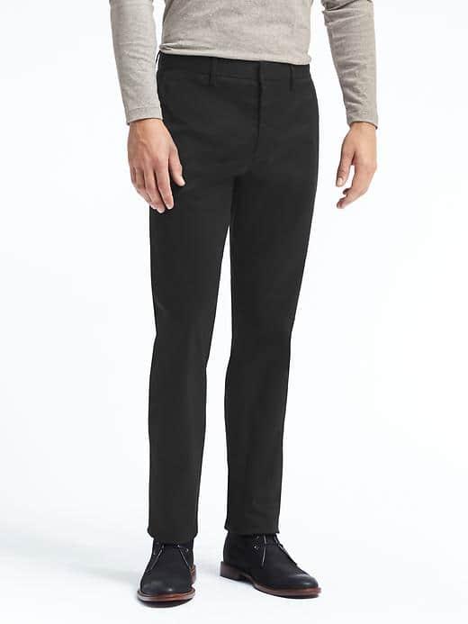 Banana Republic Mens Emerson Straight Rapid Movement Chino - Black