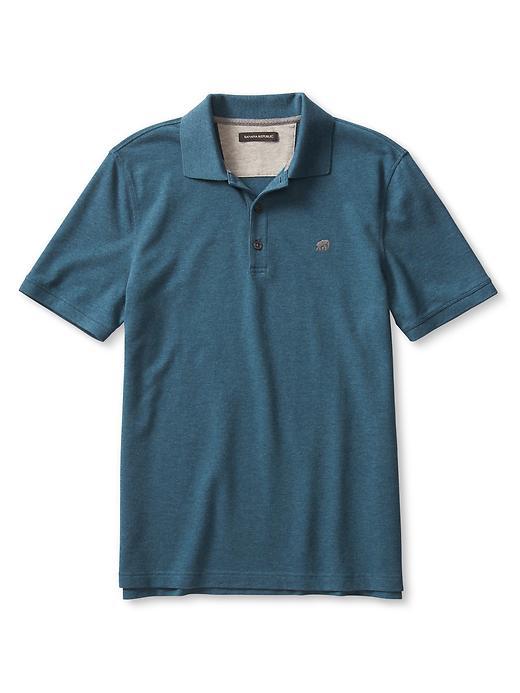 Banana Republic Mens Signature Pique Polo Size L Tall - Blue Heather