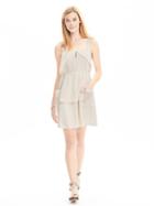 Banana Republic Womens Heritage Silk Ruffle Dress Size 0 - Cream