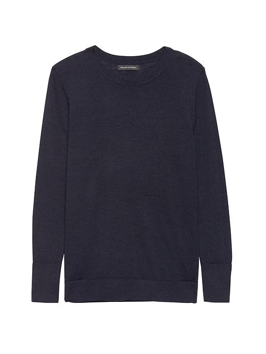 Banana Republic Womens Machine-washable Merino Crew Sweater-neck Sweater True Navy Size S