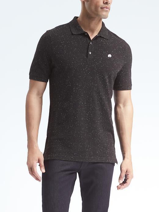 Banana Republic Mens Neps Signature Pique Polo - Black