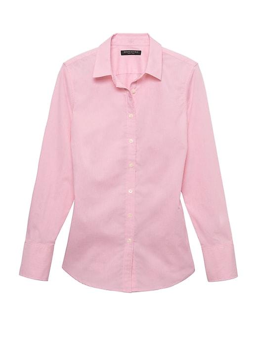 Banana Republic Womens Riley Tailored-fit Super-stretch Shirt Pink Size 8