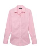 Banana Republic Womens Riley Tailored-fit Super-stretch Shirt Pink Size 8