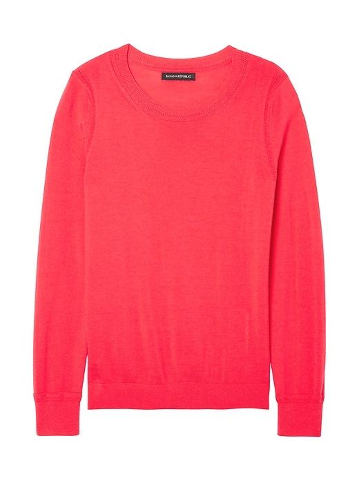 Banana Republic Womens Machine-washable Merino Crew Sweater-neck Sweater Bright Coral Size S