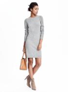 Banana Republic Womens Crewneck Sweater Dress Size L - Light Gray Heather