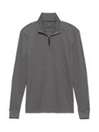 Banana Republic Mens Luxury-touch Half-zip Pullover Heather Charcoal Size M