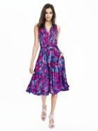 Banana Republic Womens Floral Vee Dress Size 0 Petite - Hot Pink