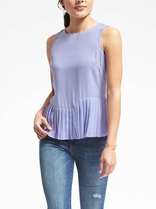 Banana Republic Womens Easy Care Asymmetrical Hem Tank - Pure Lavender