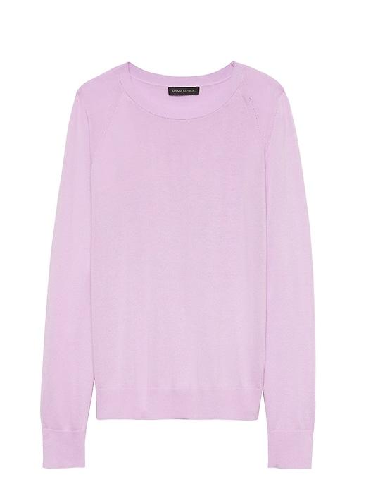 Banana Republic Womens Silk-cotton Crew-neck Sweater Lavender Cloud Size S